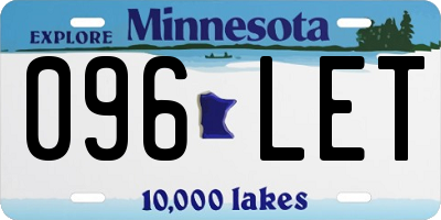 MN license plate 096LET