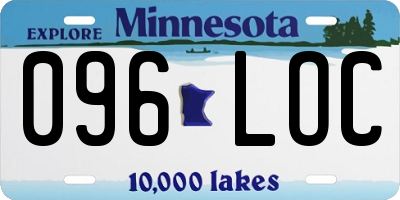 MN license plate 096LOC