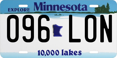 MN license plate 096LON