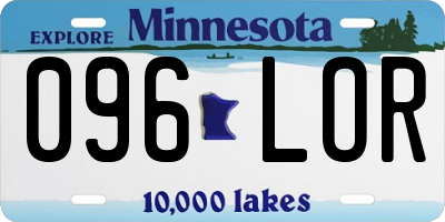 MN license plate 096LOR