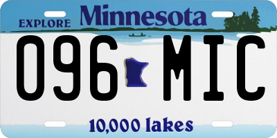 MN license plate 096MIC