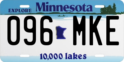 MN license plate 096MKE