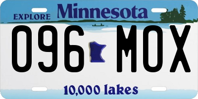 MN license plate 096MOX