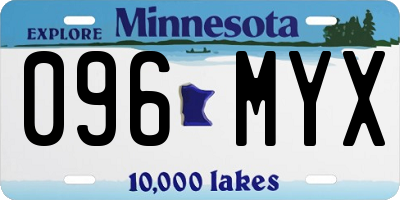 MN license plate 096MYX
