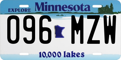 MN license plate 096MZW