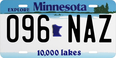 MN license plate 096NAZ