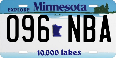 MN license plate 096NBA