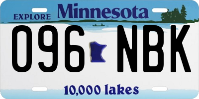 MN license plate 096NBK