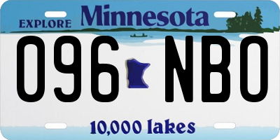 MN license plate 096NBO