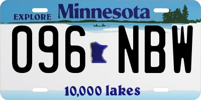 MN license plate 096NBW