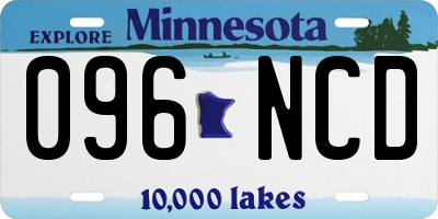 MN license plate 096NCD