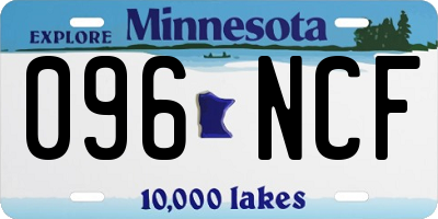 MN license plate 096NCF