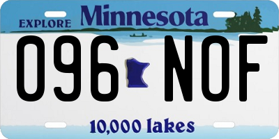 MN license plate 096NOF