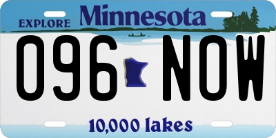 MN license plate 096NOW