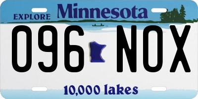 MN license plate 096NOX