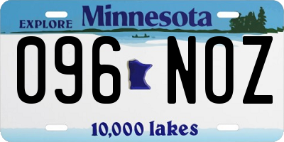 MN license plate 096NOZ
