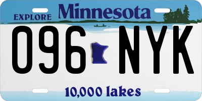 MN license plate 096NYK