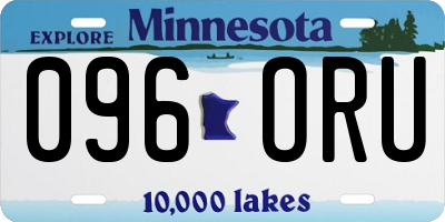 MN license plate 096ORU