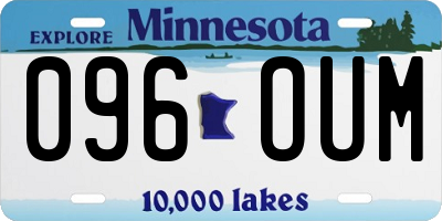 MN license plate 096OUM