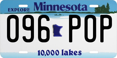 MN license plate 096POP