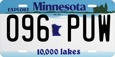 MN license plate 096PUW
