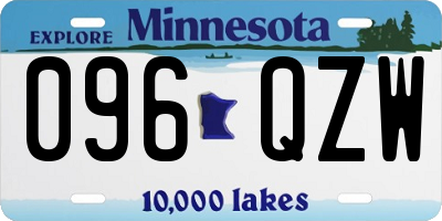 MN license plate 096QZW