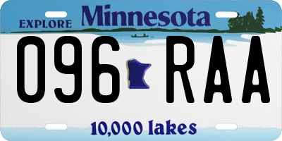 MN license plate 096RAA