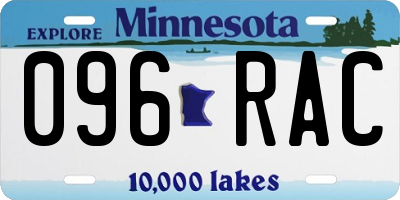 MN license plate 096RAC