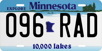 MN license plate 096RAD