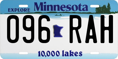 MN license plate 096RAH