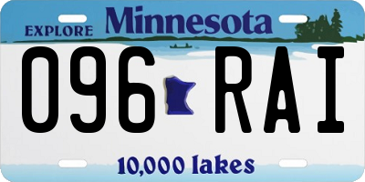 MN license plate 096RAI