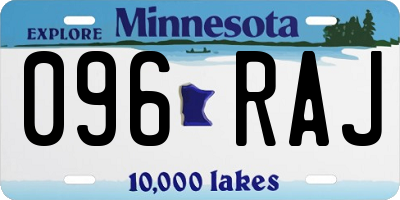 MN license plate 096RAJ