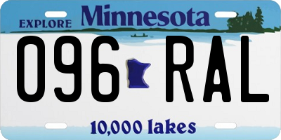 MN license plate 096RAL