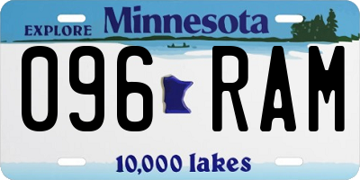 MN license plate 096RAM