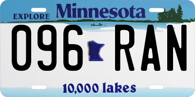 MN license plate 096RAN