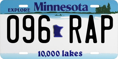 MN license plate 096RAP
