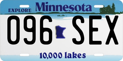 MN license plate 096SEX