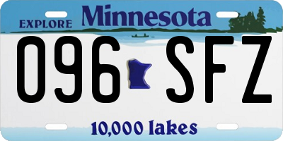 MN license plate 096SFZ