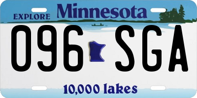 MN license plate 096SGA