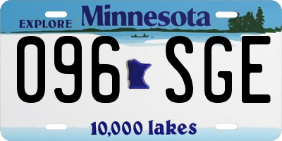 MN license plate 096SGE