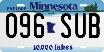 MN license plate 096SUB