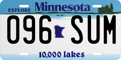 MN license plate 096SUM