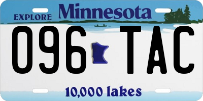 MN license plate 096TAC