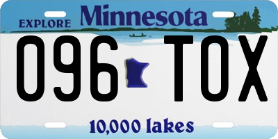 MN license plate 096TOX