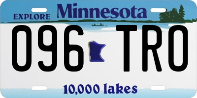 MN license plate 096TRO
