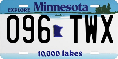 MN license plate 096TWX