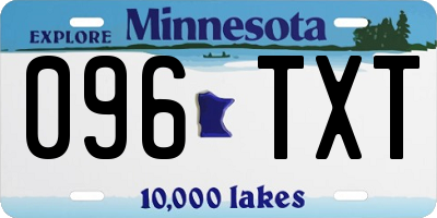 MN license plate 096TXT