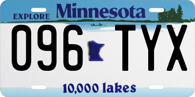 MN license plate 096TYX