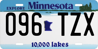 MN license plate 096TZX