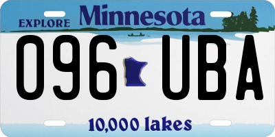 MN license plate 096UBA